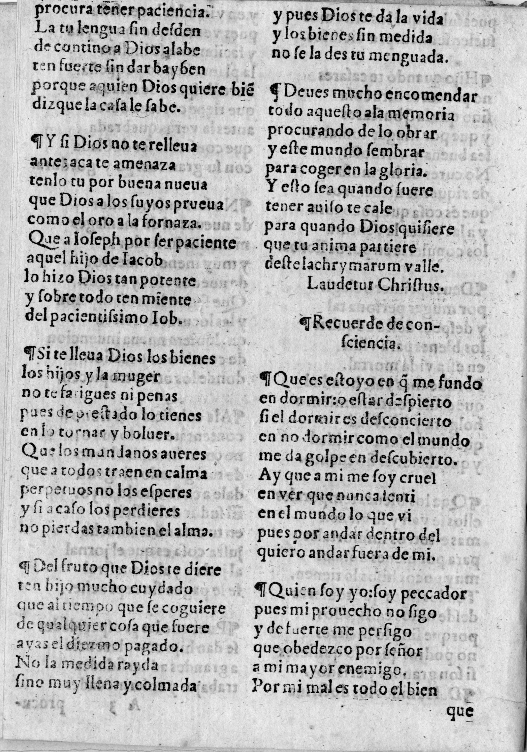 Digitalización del folio 5 perteneciente a la obra: "Prouerbios y cōnsejos que qualquier padre deue dar a su hijo".